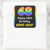 Sticker Carré 68e anniversaire : Rainbow Spectrum # 68, Nom pers (Sac)