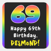 Sticker Carré 69e anniversaire : Rainbow Spectrum # 69, Nom pers (Devant)