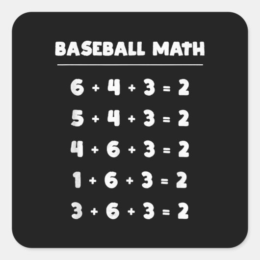 Sticker Carré 6 4 3 2 Maths de baseball - Jeu de softball à joue (Devant)