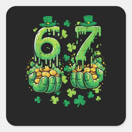 Sticker Carré 6 7 Jour de la Saint-Patrick (Devant)