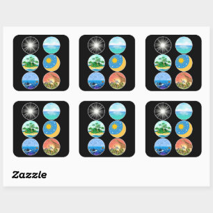 Sticker Carré 6 Jours de création - Genèse 1-2 Enseignant scolai