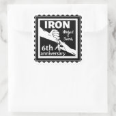 Sticker Carré 6e anniversaire mariage traditionnel cadeau fer (Sac)
