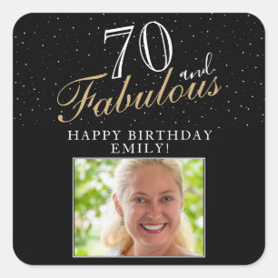 Sticker Carré 70 et Fabulous Elegant Black Photo 70e anniversair