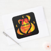 Sticker Carré 70 et toujours fumé chaud | 70e anniversaire (Enveloppe)