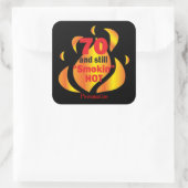 Sticker Carré 70 et toujours fumé chaud | 70e anniversaire (Sac)