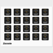Sticker Carré 70e anniversaire Black Gold Legendary Retro (Feuille)