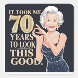 Sticker Carré 70e anniversaire de mamie