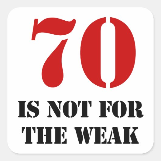 Sticker Carré 70e anniversaire Gag cadeau (Devant)