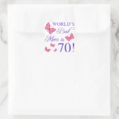 Sticker Carré 70e anniversaire pour maman (Sac)