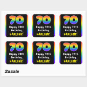 Sticker Carré 70e anniversaire : Rainbow Spectrum # 70, Nom pers (Feuille)