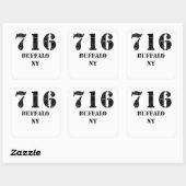 Sticker Carré 716 Buffalo NY (Feuille)