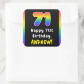 Sticker Carré 71e anniversaire : Rainbow Spectrum # 71, Nom pers (Sac)
