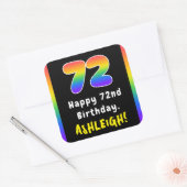 Sticker Carré 72e anniversaire : Rainbow Spectrum # 72, Nom pers (Enveloppe)