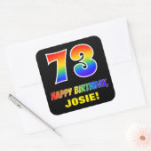 Sticker Carré 73e anniversaire : audacieux, amusant, simple, arc (Enveloppe)
