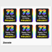 Sticker Carré 73e anniversaire : Rainbow Spectrum # 73, Nom pers (Feuille)