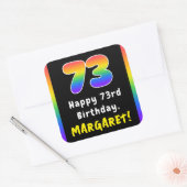 Sticker Carré 73e anniversaire : Rainbow Spectrum # 73, Nom pers (Enveloppe)