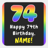 Sticker Carré 74e anniversaire : Rainbow Spectrum # 74, Nom pers (Devant)