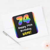 Sticker Carré 74e anniversaire : Rainbow Spectrum # 74, Nom pers (Enveloppe)