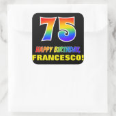 Sticker Carré 75e anniversaire : audacieux, amusant, simple, arc (Sac)