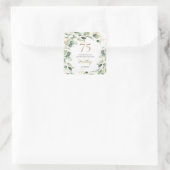 Sticker Carré 75e anniversaire Eucalyptus Merci (Sac)