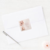Sticker Carré 75e anniversaire Rose Gold Cake Merci (Enveloppe)