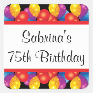 Sticker Carré 75e fête d'anniversaire   Texte do-it-yourself