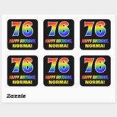 Sticker Carré 76e anniversaire : audacieux, amusant, simple, arc (Feuille)