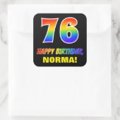 Sticker Carré 76e anniversaire : audacieux, amusant, simple, arc (Sac)