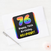 Sticker Carré 76e anniversaire : Rainbow Spectrum # 76, Nom pers (Enveloppe)