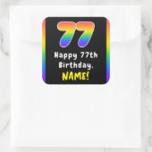 Sticker Carré 77e anniversaire : Rainbow Spectrum # 77, Nom pers (Sac)