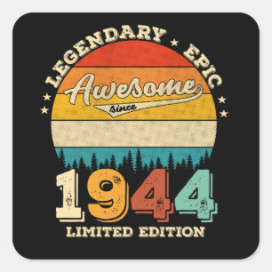 Sticker Carré 78 Ans Awesome depuis 1944 78e Anniversaire Cadeau