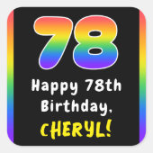 Sticker Carré 78e anniversaire : Rainbow Spectrum # 78, Nom pers (Devant)