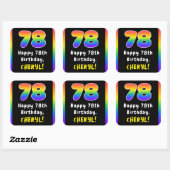 Sticker Carré 78e anniversaire : Rainbow Spectrum # 78, Nom pers (Feuille)