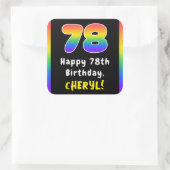 Sticker Carré 78e anniversaire : Rainbow Spectrum # 78, Nom pers (Sac)