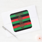 Sticker Carré 7 Principes des couleurs de Kwanzaa (Enveloppe)