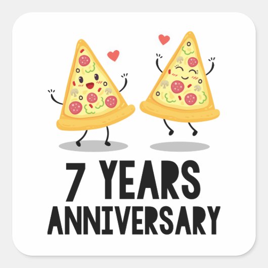 Sticker Carré 7e anniversaire 7 ans (Devant)