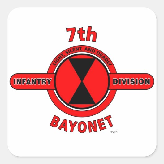 STICKER CARRÉ 7E DIVISION D'INFANTERIE "DIVISION BAYONET" (Devant)