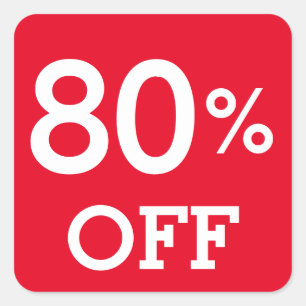 Sticker Carré 80% 80% de réduction sur la vente blanc et rouge