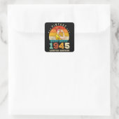 Sticker Carré 80 ans Anniversaire 1945 Vintage 80e anniversaire (Sac)