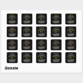Sticker Carré 80e anniversaire Black Gold Legendary Retro (Feuille)