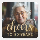 Sticker Carré 80e anniversaire de la fête (Devant)