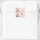 Sticker Carré 80e anniversaire Rose Gold Cake Merci (Sac)