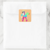 Sticker Carré 80s foxy fille (Sac)