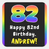 Sticker Carré 82e anniversaire : Rainbow Spectrum # 82, Nom pers (Devant)