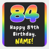 Sticker Carré 84e anniversaire : Rainbow Spectrum # 84, Nom pers (Devant)
