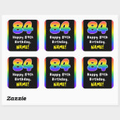 Sticker Carré 84e anniversaire : Rainbow Spectrum # 84, Nom pers (Feuille)