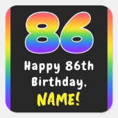Sticker Carré 86e anniversaire : Rainbow Spectrum # 86, Nom pers (Devant)