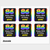 Sticker Carré 86e anniversaire : Rainbow Spectrum # 86, Nom pers (Feuille)