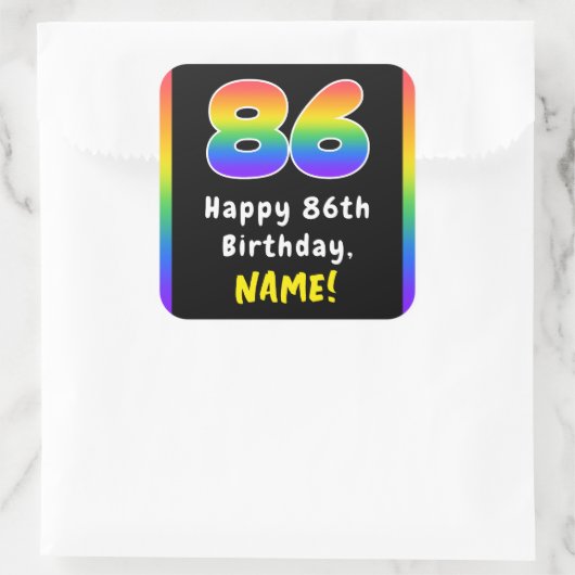 Sticker Carré 86e anniversaire : Rainbow Spectrum # 86, Nom pers (Sac)