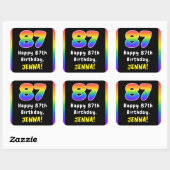 Sticker Carré 87e anniversaire : Rainbow Spectrum # 87, Nom pers (Feuille)